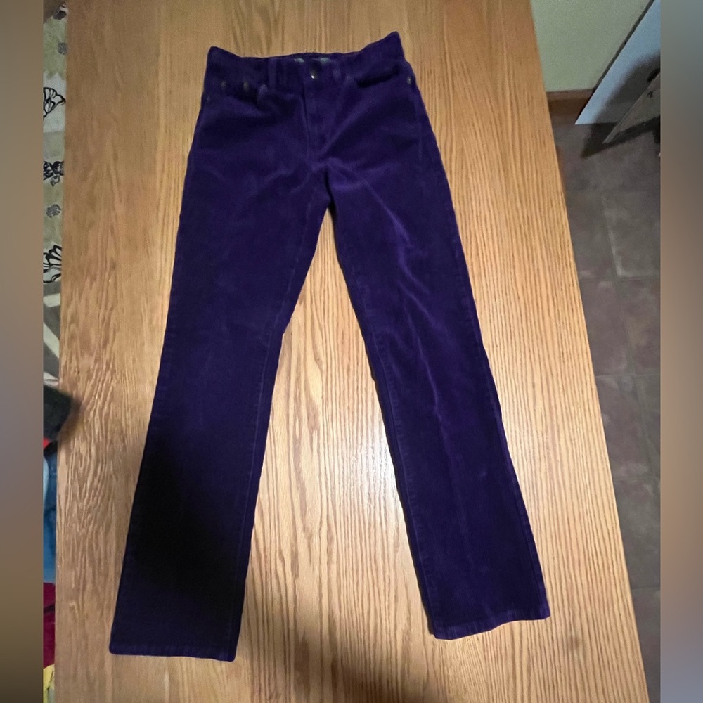 Lauren Ralph Lauren Women's Classic Straight Leg Corduroy Pants Purple Size 2